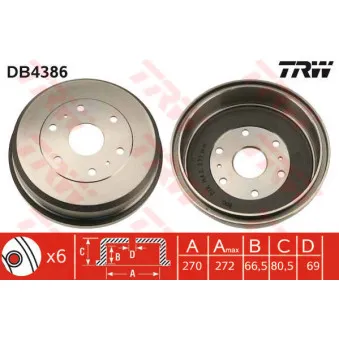 Tambour de frein TRW DB4386