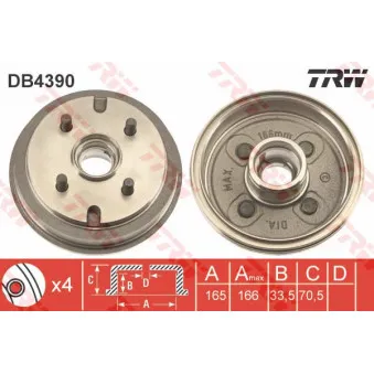 Tambour de frein TRW DB4390