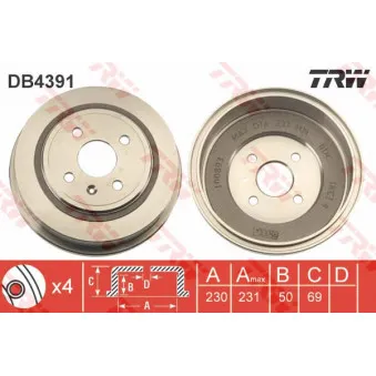 Tambour de frein TRW DB4391