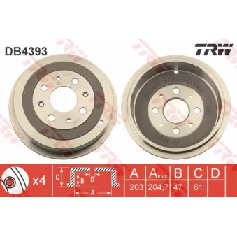 Tambour de frein TRW DB4393