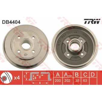 Tambour de frein TRW DB4404