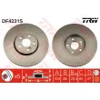 Jeu de 2 disques de frein avant TRW DF4231S - Visuel 1