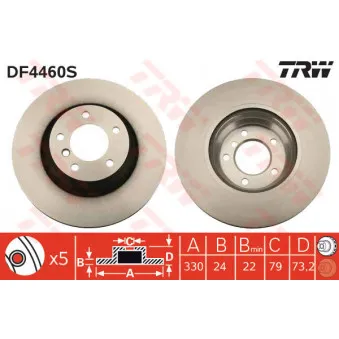 Jeu de 2 disques de frein avant TRW DF4460S