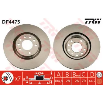 Jeu de 2 disques de frein avant TRW