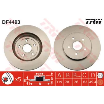 Jeu de 2 disques de frein avant TRW