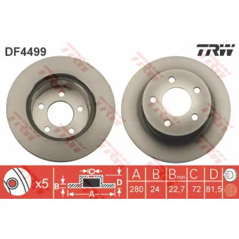 Jeu de 2 disques de frein avant TRW