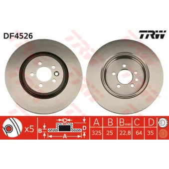 Jeu de 2 disques de frein avant TRW DF4526