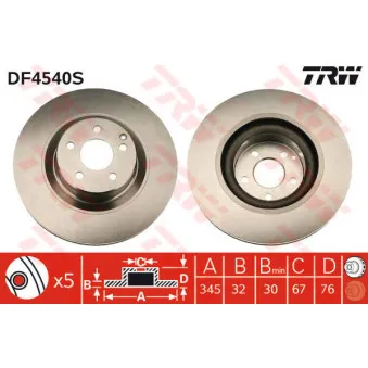 Jeu de 2 disques de frein avant TRW