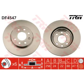 Jeu de 2 disques de frein avant TRW DF4547