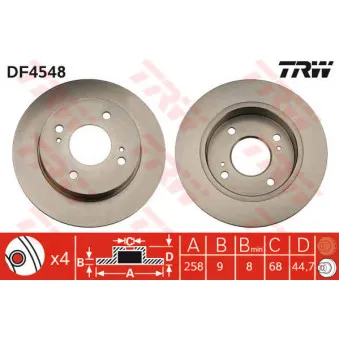 Jeu de 2 disques de frein arrière TRW