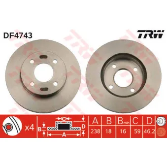 Jeu de 2 disques de frein avant TRW