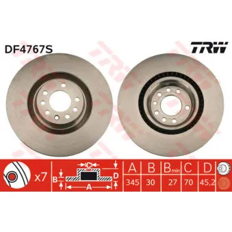 Jeu de 2 disques de frein avant TRW DF4767S