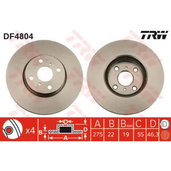 Jeu de 2 disques de frein avant TRW