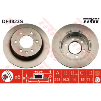 Jeu de 2 disques de frein arrière TRW DF4823S