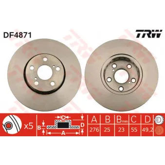 Jeu de 2 disques de frein avant TRW