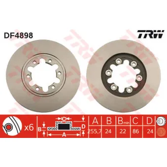 Jeu de 2 disques de frein avant TRW DF4898