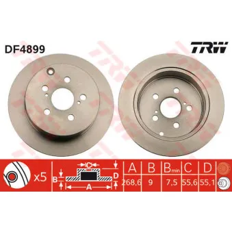 Jeu de 2 disques de frein arrière TRW
