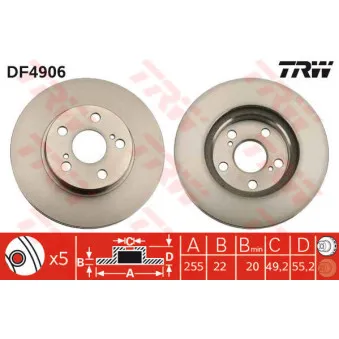 Jeu de 2 disques de frein avant TRW