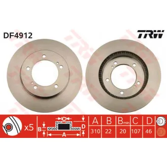 Jeu de 2 disques de frein avant TRW