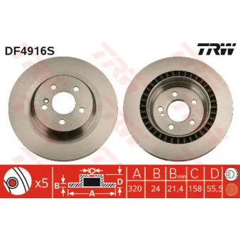 Jeu de 2 disques de frein arrière TRW
