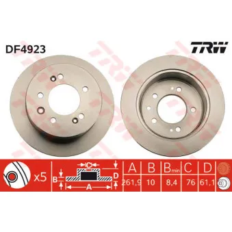 Jeu de 2 disques de frein arrière TRW DF4923