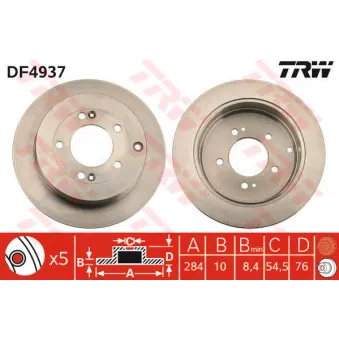 Jeu de 2 disques de frein arrière TRW DF4937