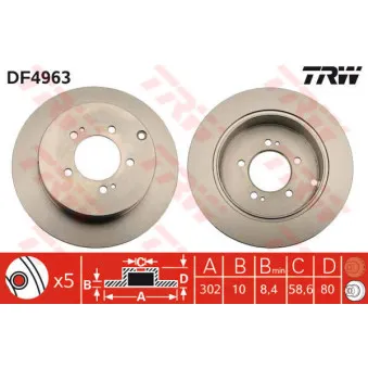 Jeu de 2 disques de frein arrière TRW