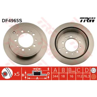 Jeu de 2 disques de frein arrière TRW
