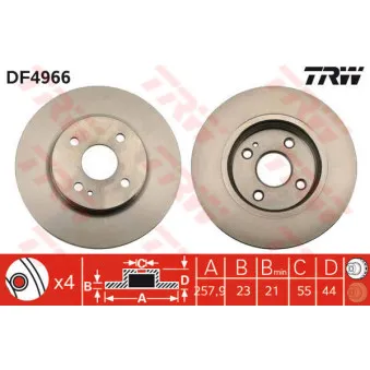 Jeu de 2 disques de frein avant TRW DF4966