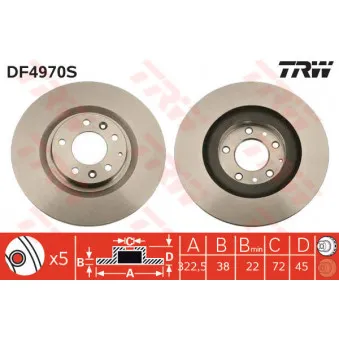 Jeu de 2 disques de frein avant TRW
