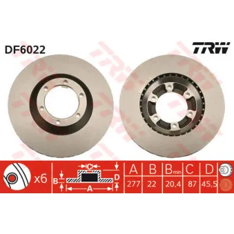 Jeu de 2 disques de frein avant TRW