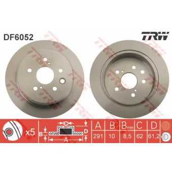 Jeu de 2 disques de frein arrière TRW