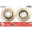 Jeu de 2 disques de frein avant TRW DF6115 - Visuel 1