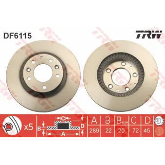 Jeu de 2 disques de frein avant TRW