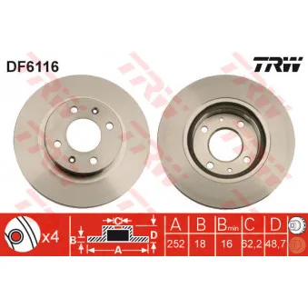Jeu de 2 disques de frein avant TRW