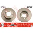 Jeu de 2 disques de frein arrière TRW DF6120 - Visuel 1