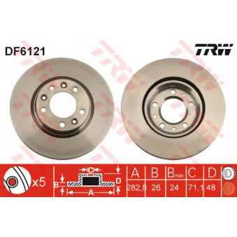 Jeu de 2 disques de frein avant TRW DF6121
