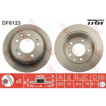 Jeu de 2 disques de frein arrière TRW DF6123