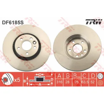 Jeu de 2 disques de frein avant TRW