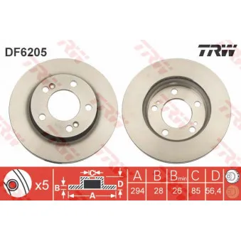 Jeu de 2 disques de frein avant TRW