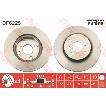 Jeu de 2 disques de frein avant TRW