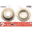 Jeu de 2 disques de frein arrière TRW DF6274 - Visuel 1