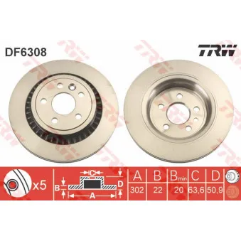 Jeu de 2 disques de frein arrière TRW