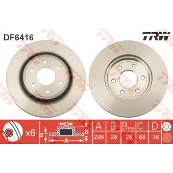 Jeu de 2 disques de frein avant TRW