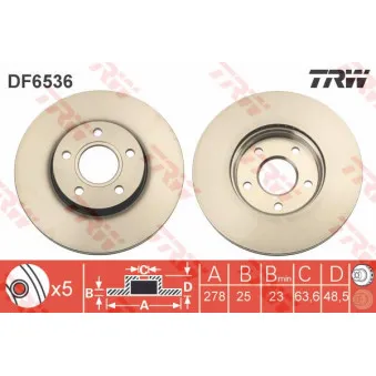Jeu de 2 disques de frein avant TRW