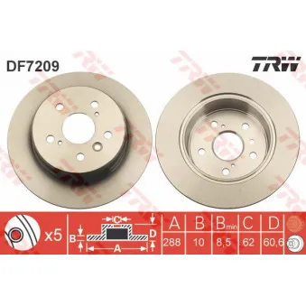 Jeu de 2 disques de frein arrière TRW