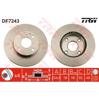 Jeu de 2 disques de frein avant TRW