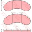 Jeu de 4 plaquettes de frein avant TRW GDB1114 - Visuel 1