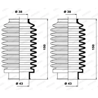 Jeu de joints-soufflets, direction MOOG K150003