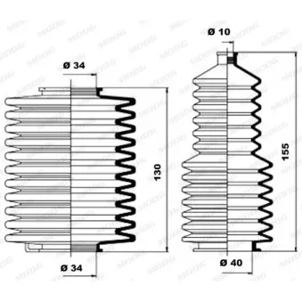 Jeu de joints-soufflets, direction MOOG K150004